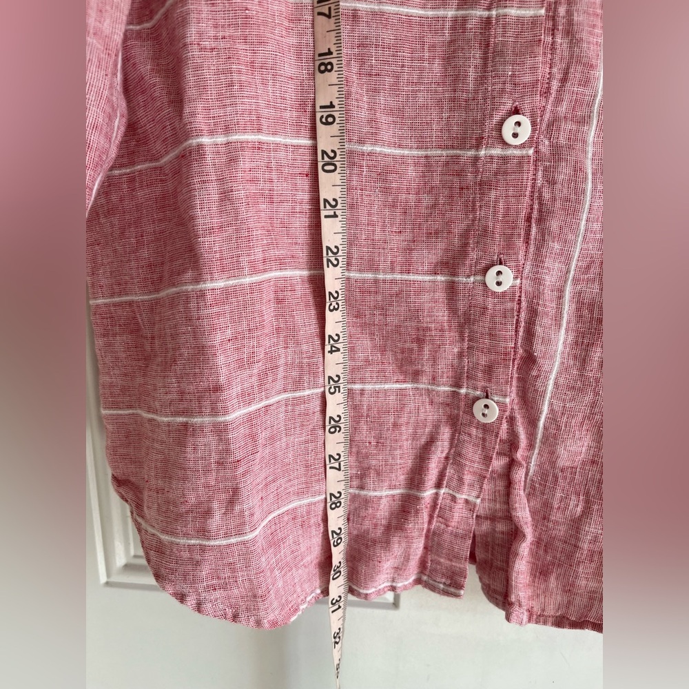 Habitat‎ Blouse 100% Linen Shirt L Top Long Sleeve Wearable Art Beachy Lagenlook - Picture 3 of 9